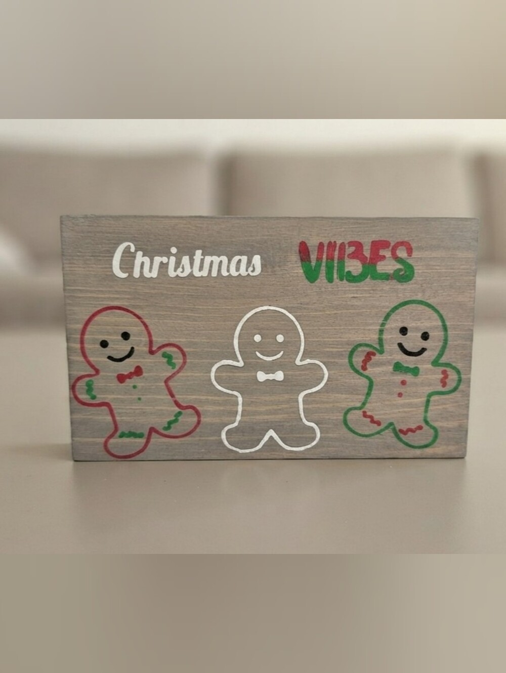 Christmas Vibes Gingerbread Wood Sign